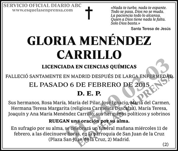 Gloria Menéndez Carrillo